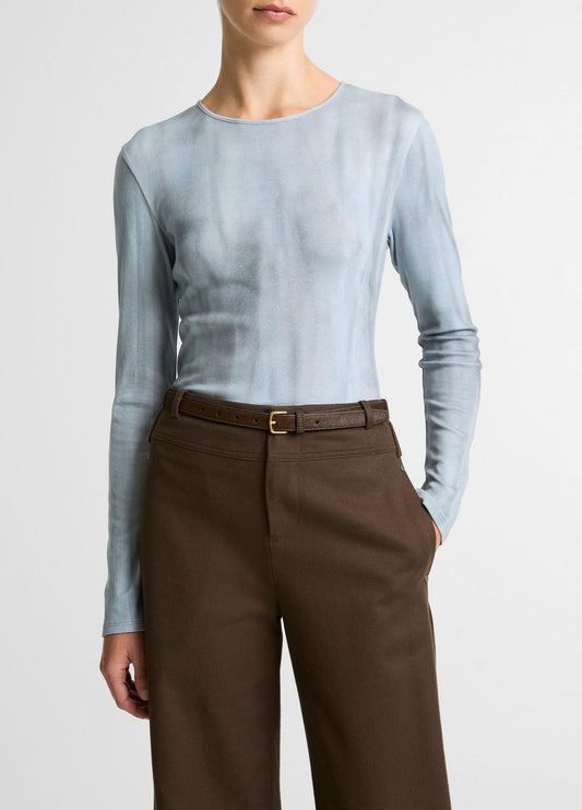VINCE Women Washed Ombré Pima Cotton-Blend Long-Sleeve T-Shirt in Long Sleeve