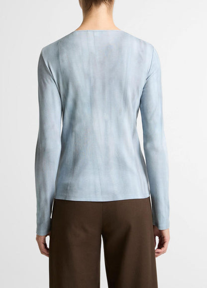 VINCE Women Washed Ombré Pima Cotton-Blend Long-Sleeve T-Shirt in Long Sleeve