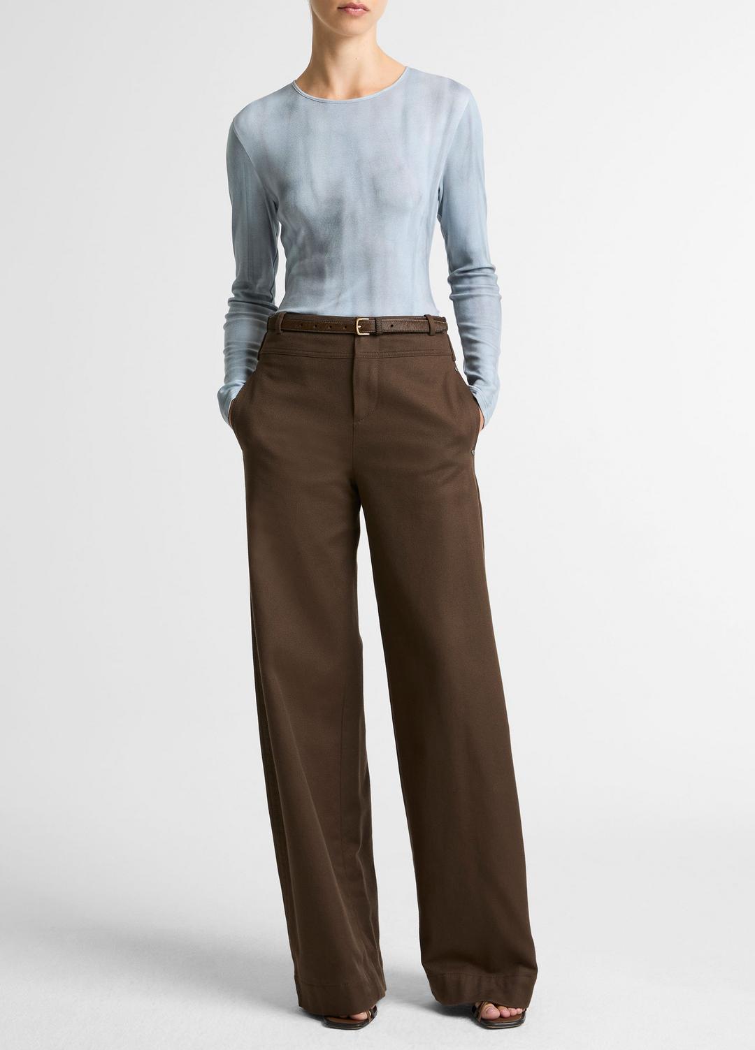 VINCE Women Washed Ombré Pima Cotton-Blend Long-Sleeve T-Shirt in Long Sleeve