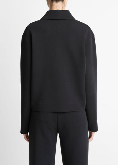 VINCE Women Cotton-Blend Half-Zip Pullover in Long Sleeve