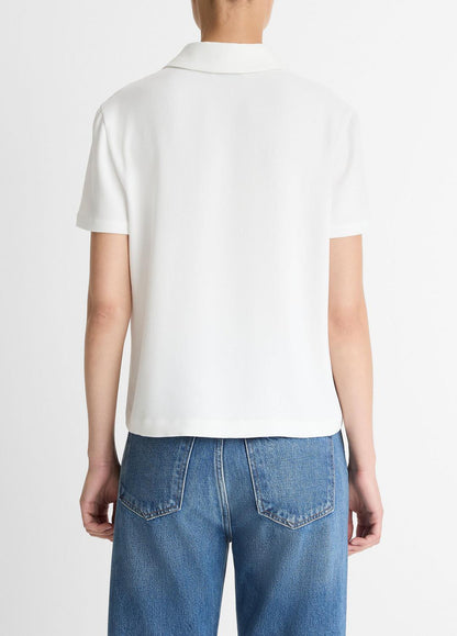 VINCE Women Crepe Polo Shirt in Short Sleeve