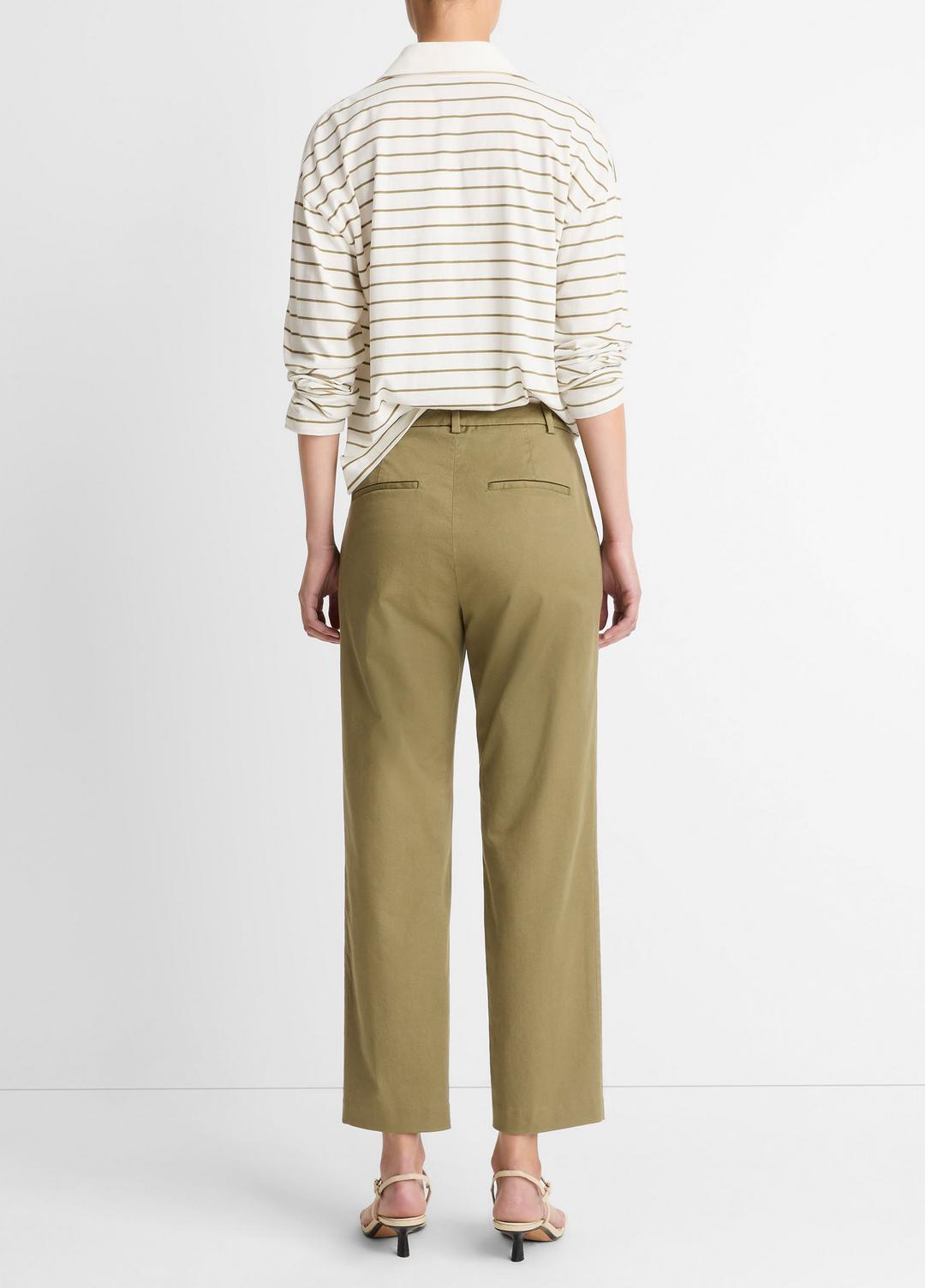 VINCE Women Avery Mid-Rise Italian Stretch-Cotton Chino Pant in Trousers