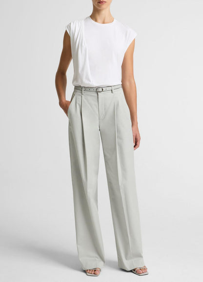 VINCE Women Pima Cotton-Blend Draped Relaxed Top in Tank Tops