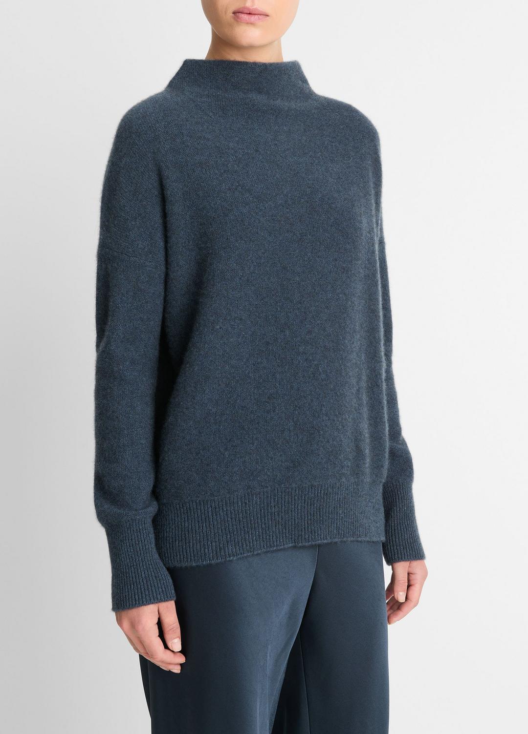 VINCE Women Plush Cashmere Funnel-Neck Sweater in Turtleneck