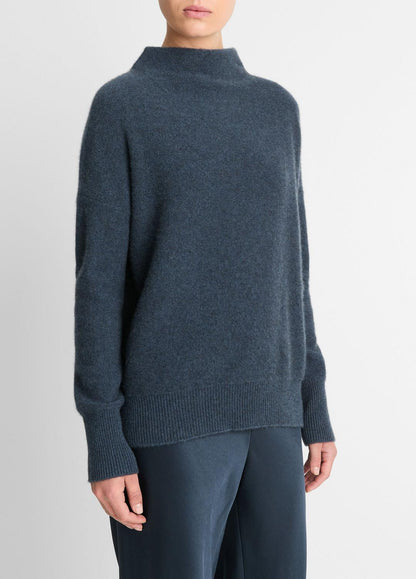 VINCE Women Plush Cashmere Funnel-Neck Sweater in Turtleneck