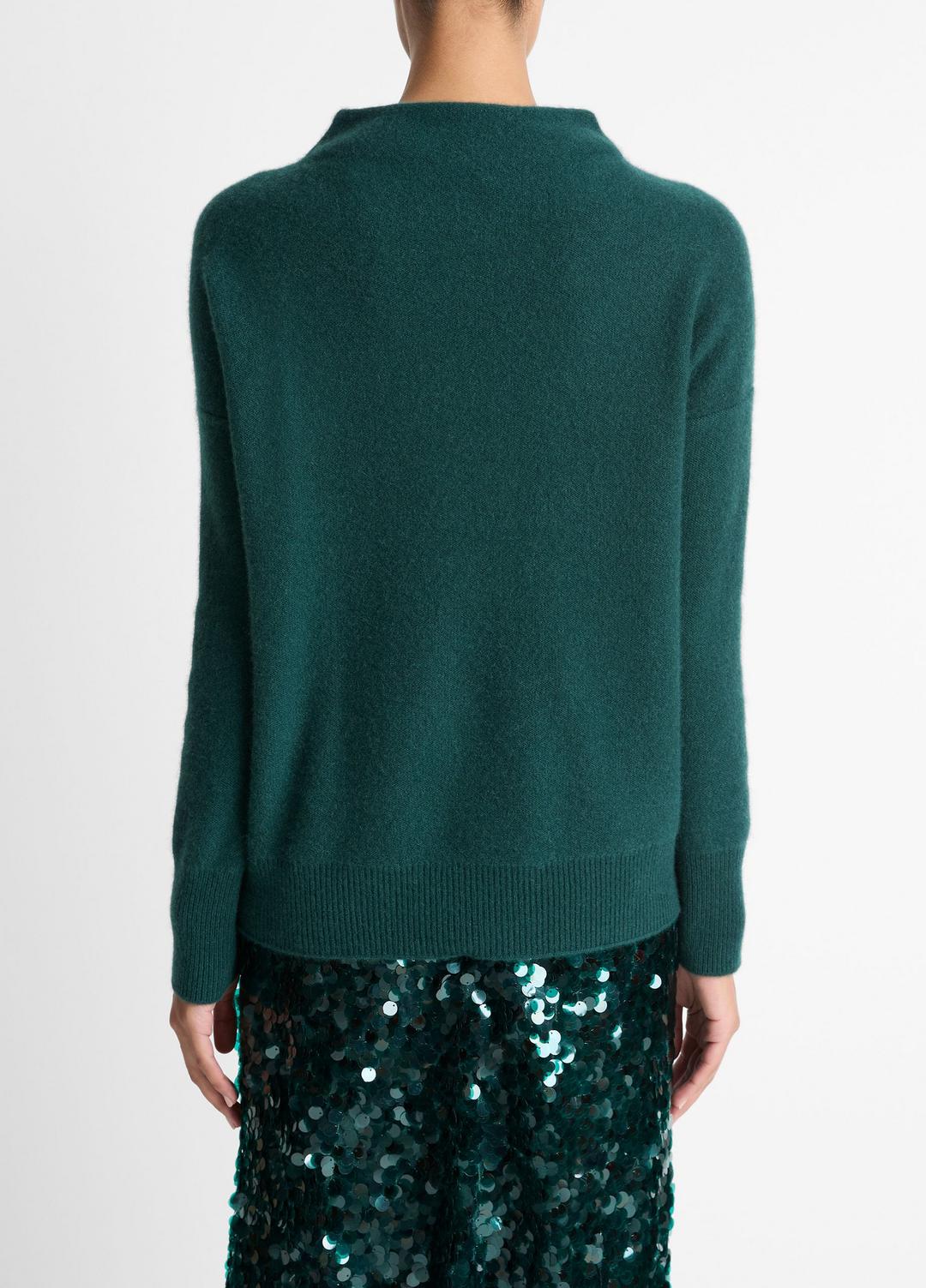 VINCE Women Plush Cashmere Funnel-Neck Sweater in Turtleneck