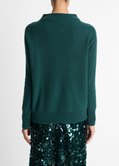VINCE Women Plush Cashmere Funnel-Neck Sweater in Turtleneck