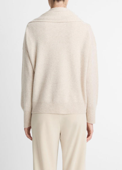VINCE Women Draped-Shawl Wool-Cashmere Sweater in Turtleneck