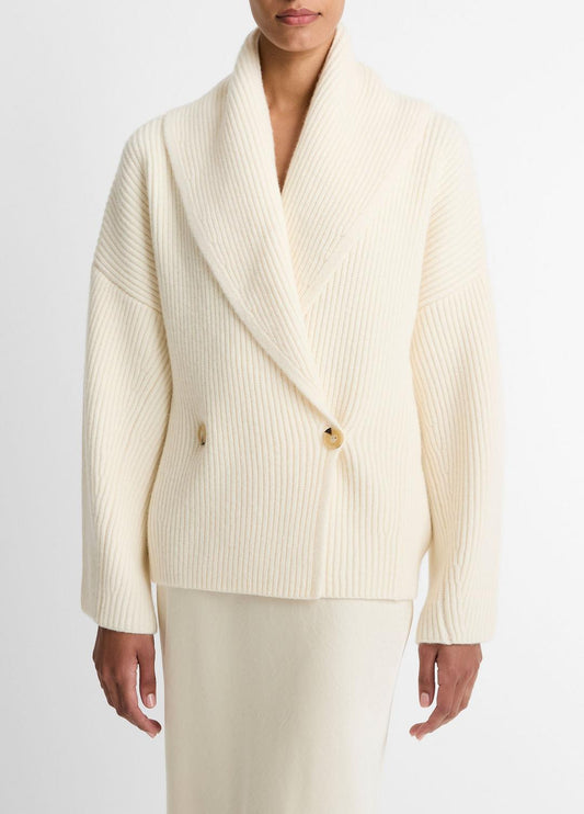 VINCE Women Wool-Blend Draped Sweater Coat in Sweaters