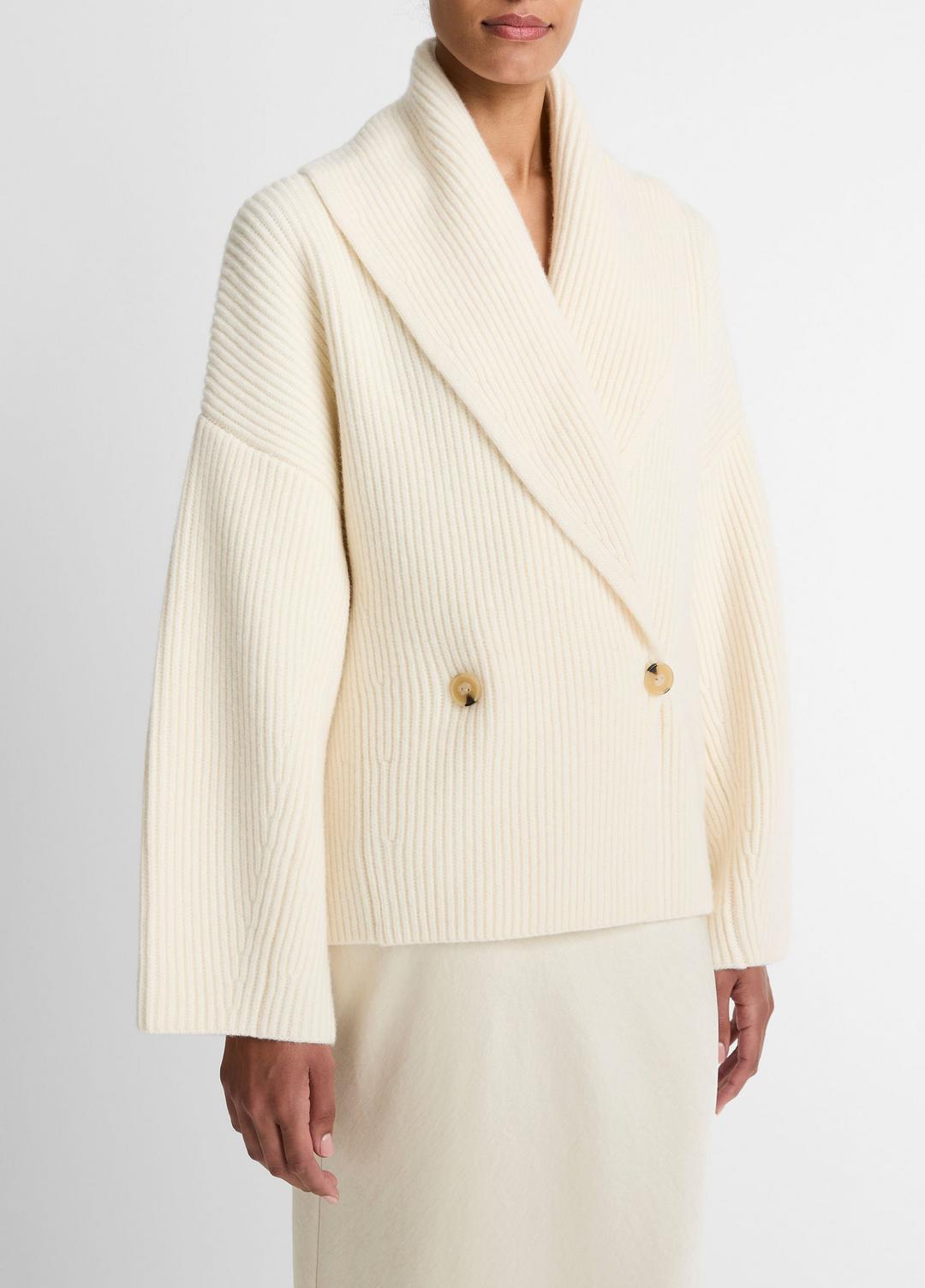 VINCE Women Wool-Blend Draped Sweater Coat in Sweaters