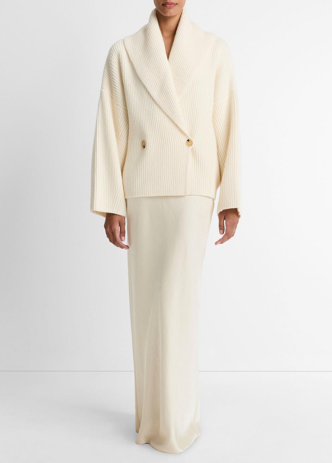 VINCE Women Wool-Blend Draped Sweater Coat in Sweaters