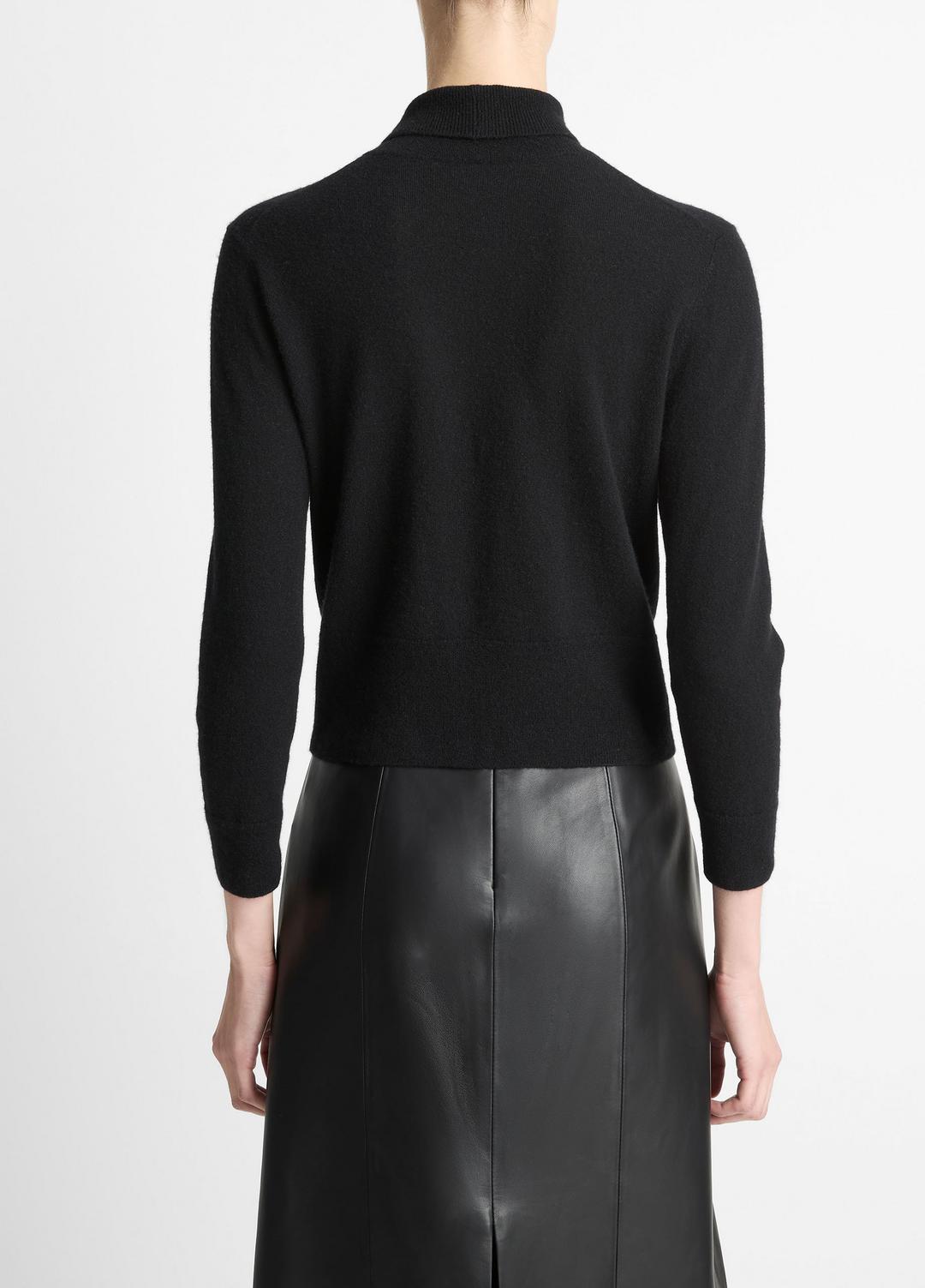 VINCE Women Cashmere-Silk Three-Quarter-Sleeve Mock-Neck Sweater in Turtleneck