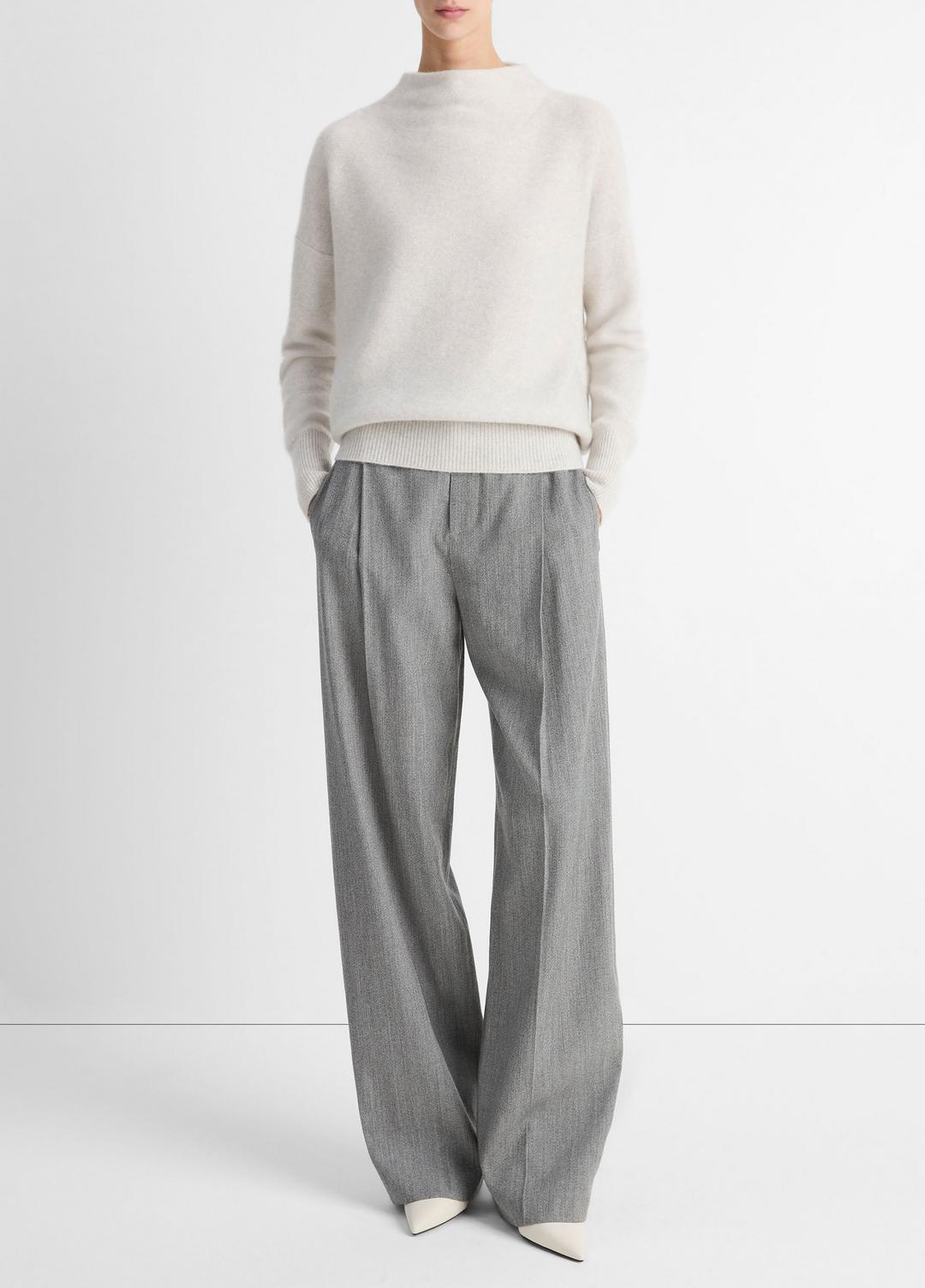 VINCE Women Plush Cashmere Funnel-Neck Sweater in Turtleneck