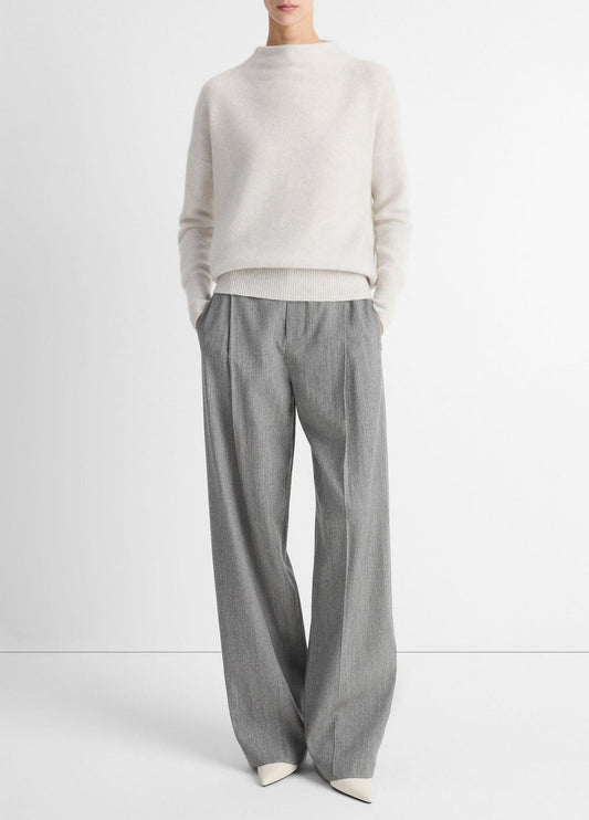 VINCE Women Plush Cashmere Funnel-Neck Sweater in Turtleneck