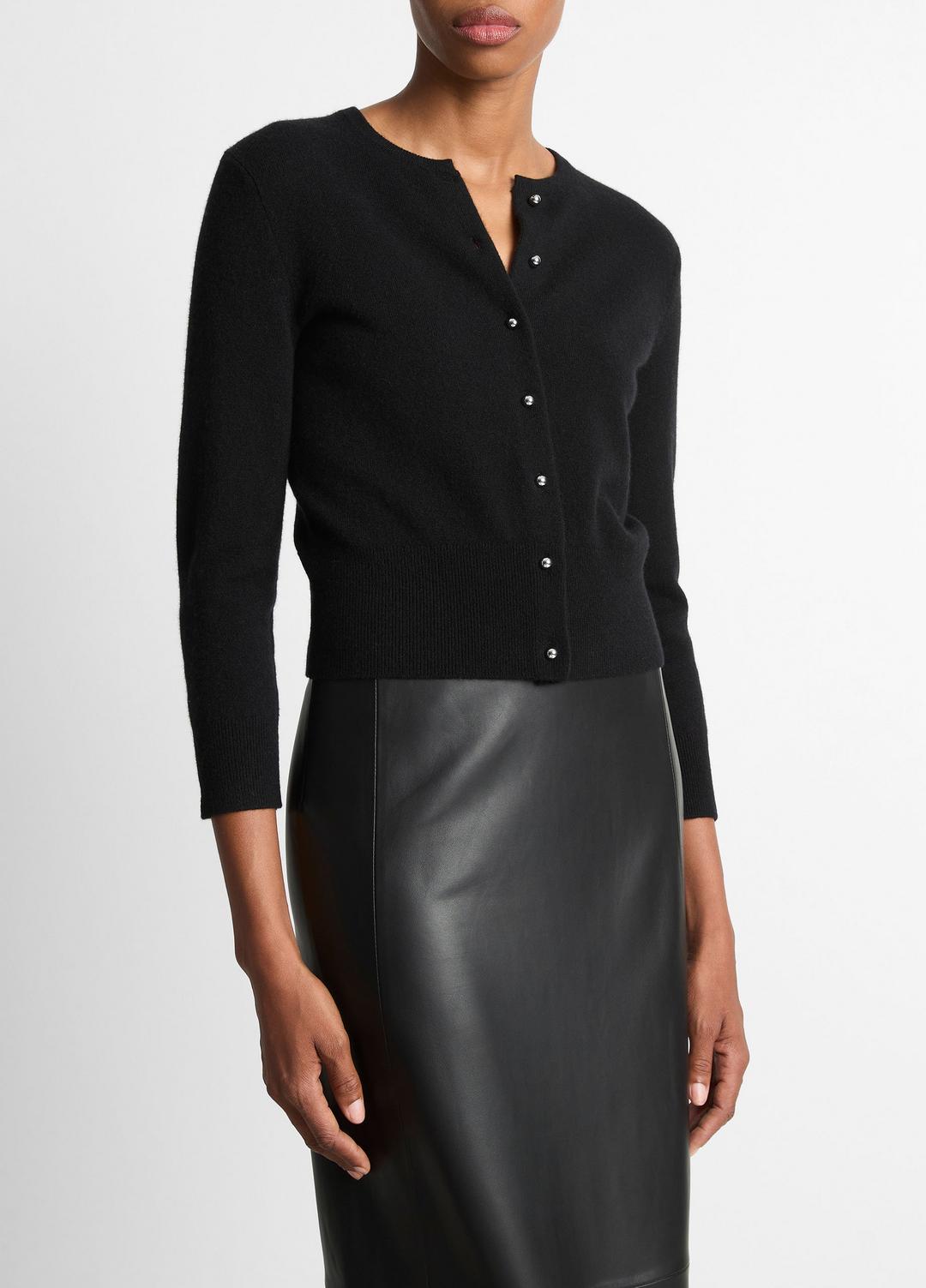 VINCE Women Metal-Button Wool & Cashmere-Blend Cardigan in Cardigans