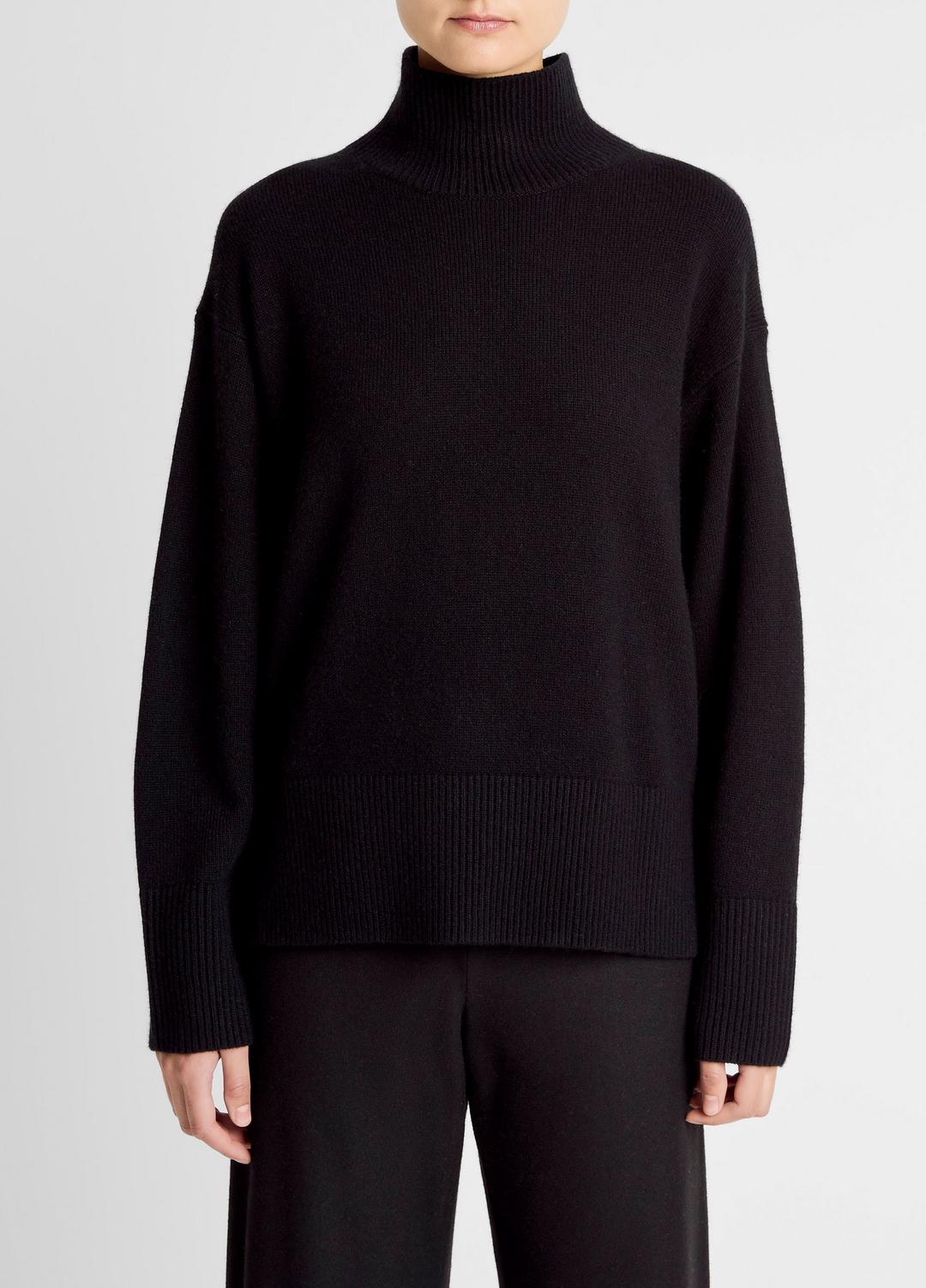 VINCE Women Wool-Cashmere Side-Slit Turtleneck Sweater in Turtleneck