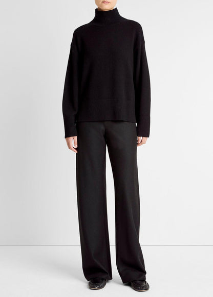 VINCE Women Wool-Cashmere Side-Slit Turtleneck Sweater in Turtleneck