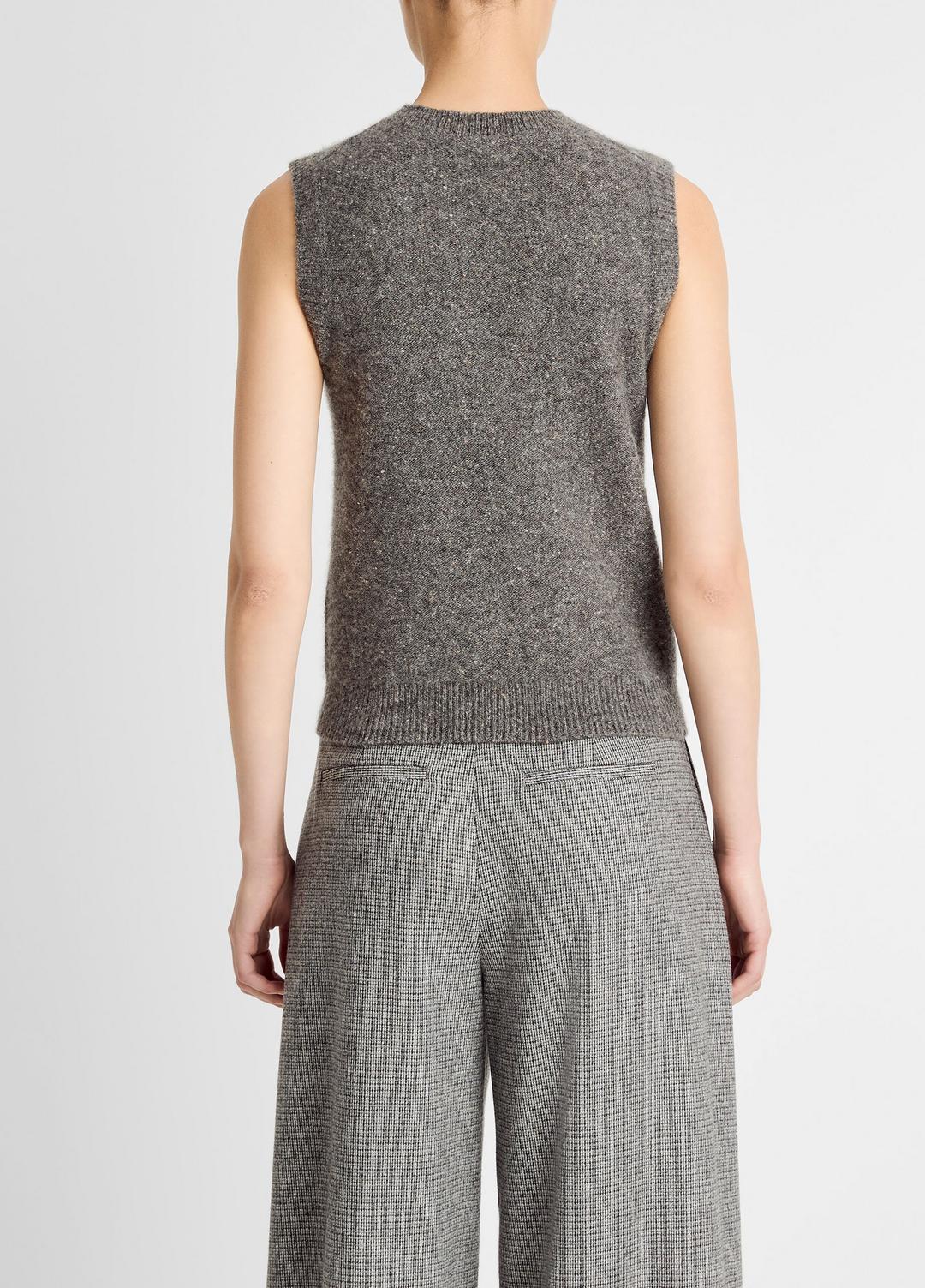 VINCE Women Donegal Plush Cashmere Sweater Vest in V-Neck