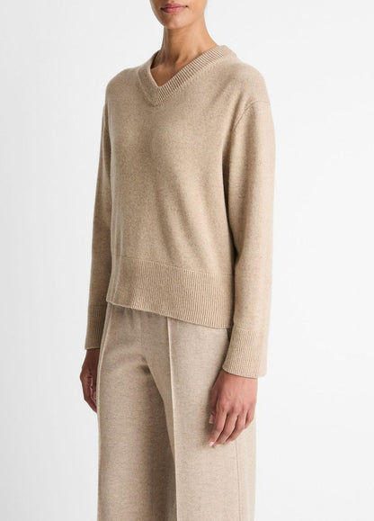 VINCE Women Wool-Cashmere V-Neck Sweater in V-Neck