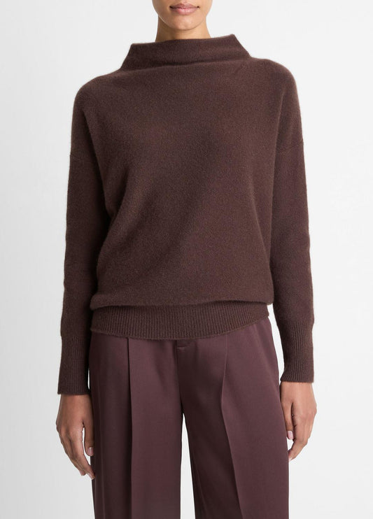 VINCE Women Plush Cashmere Funnel-Neck Sweater in Turtleneck