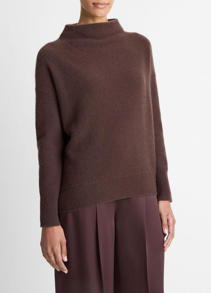 VINCE Women Plush Cashmere Funnel-Neck Sweater in Turtleneck