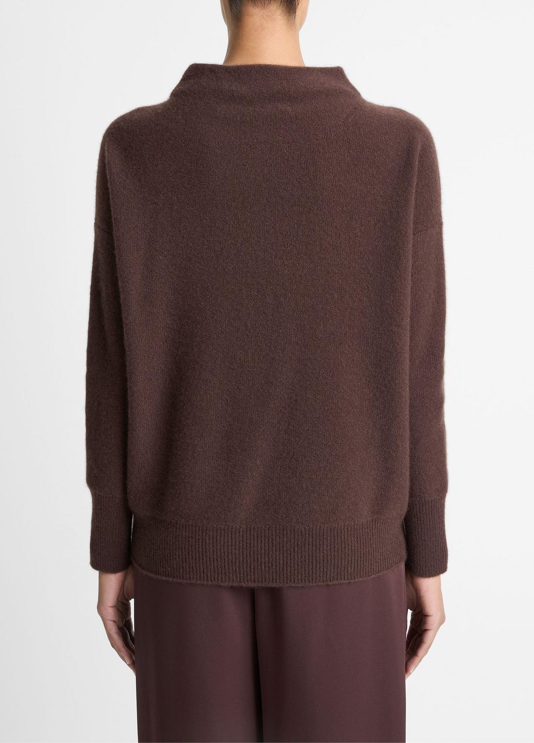 VINCE Women Plush Cashmere Funnel-Neck Sweater in Turtleneck