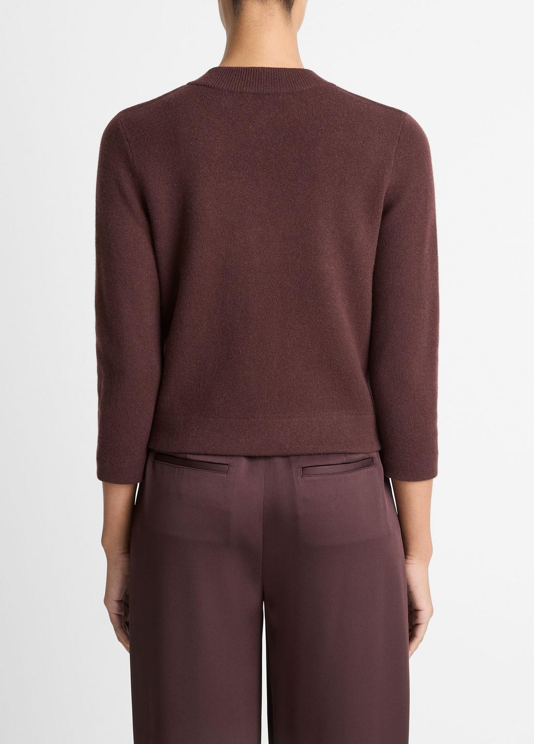 VINCE Women Wool-Blend Shrunken Snap Cardigan in Cardigans