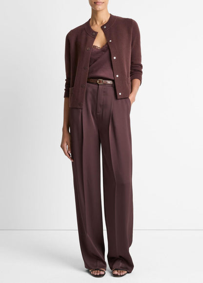 VINCE Women Wool-Blend Shrunken Snap Cardigan in Cardigans