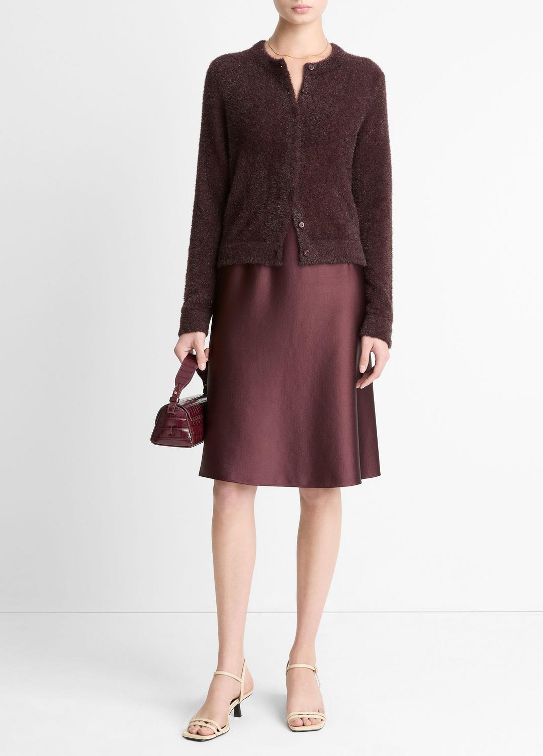 VINCE Women Metallic Eyelash Cardigan in Cardigans