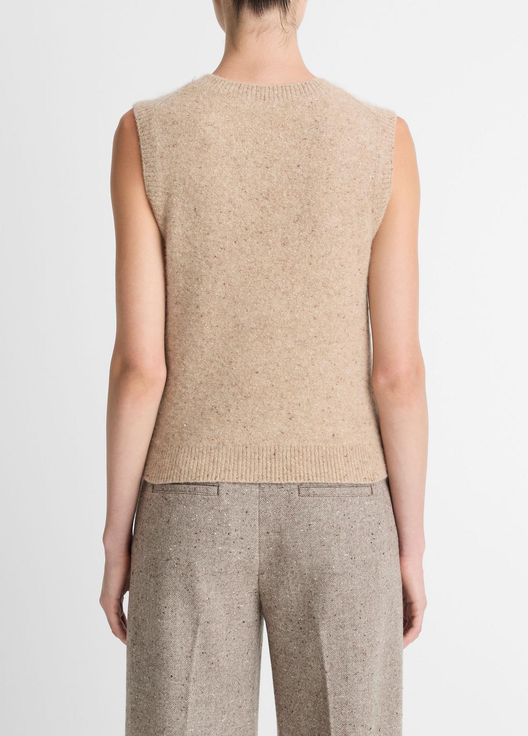 VINCE Women Donegal Plush Cashmere Sweater Vest in V-Neck