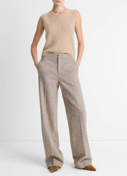 VINCE Women Donegal Plush Cashmere Sweater Vest in V-Neck