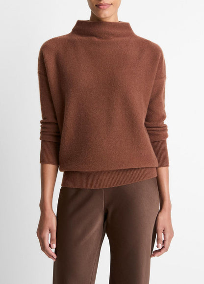 VINCE Women Plush Cashmere Funnel-Neck Sweater in Turtleneck