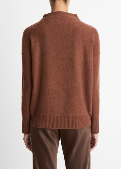 VINCE Women Plush Cashmere Funnel-Neck Sweater in Turtleneck