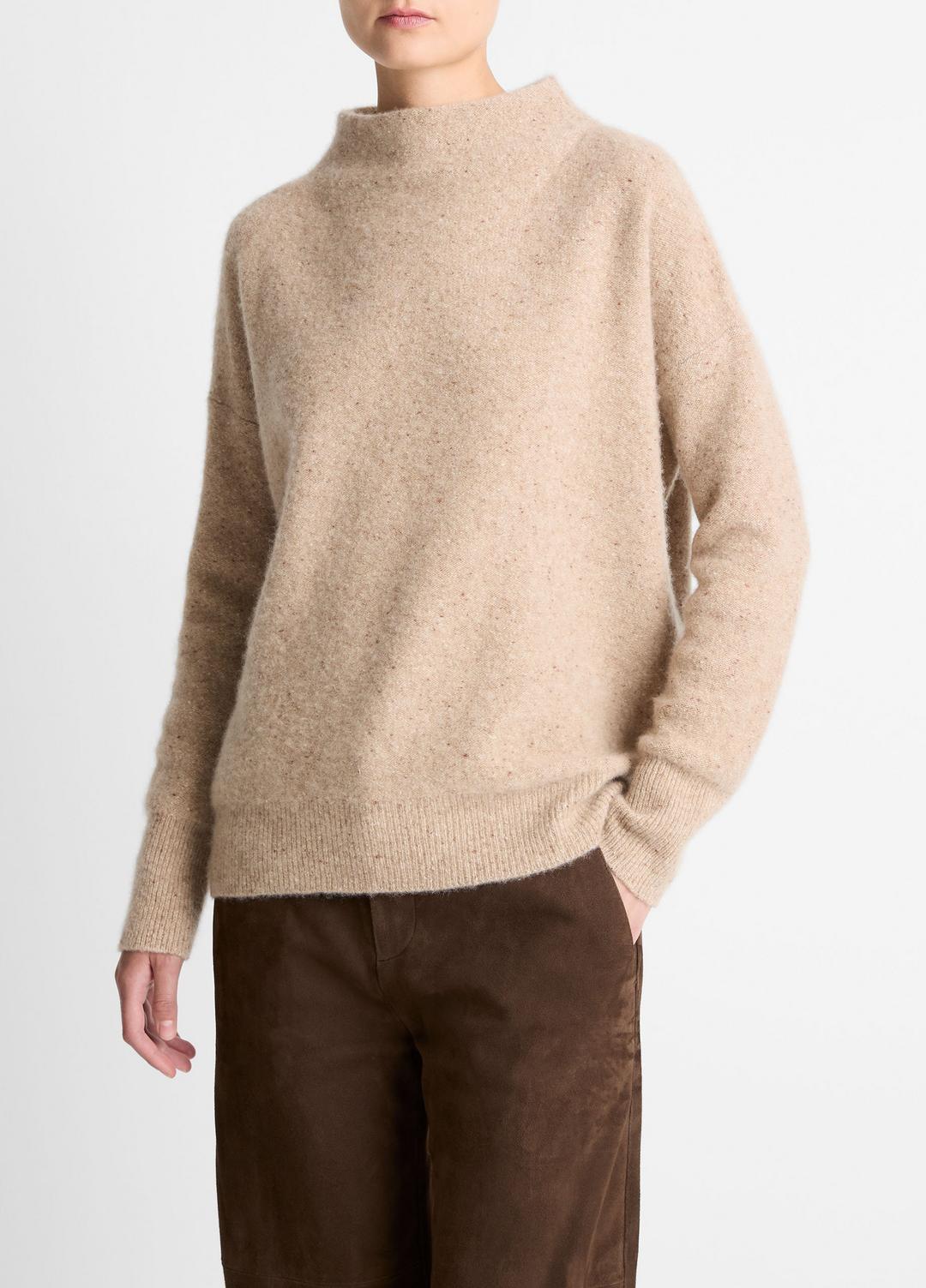 VINCE Women Donegal Cashmere Funnel-Neck Sweater in Turtleneck