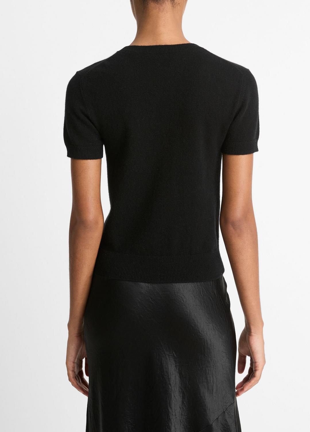 VINCE Women Wool & Cashmere-Blend Short-Sleeve Sweater in Crew Neck
