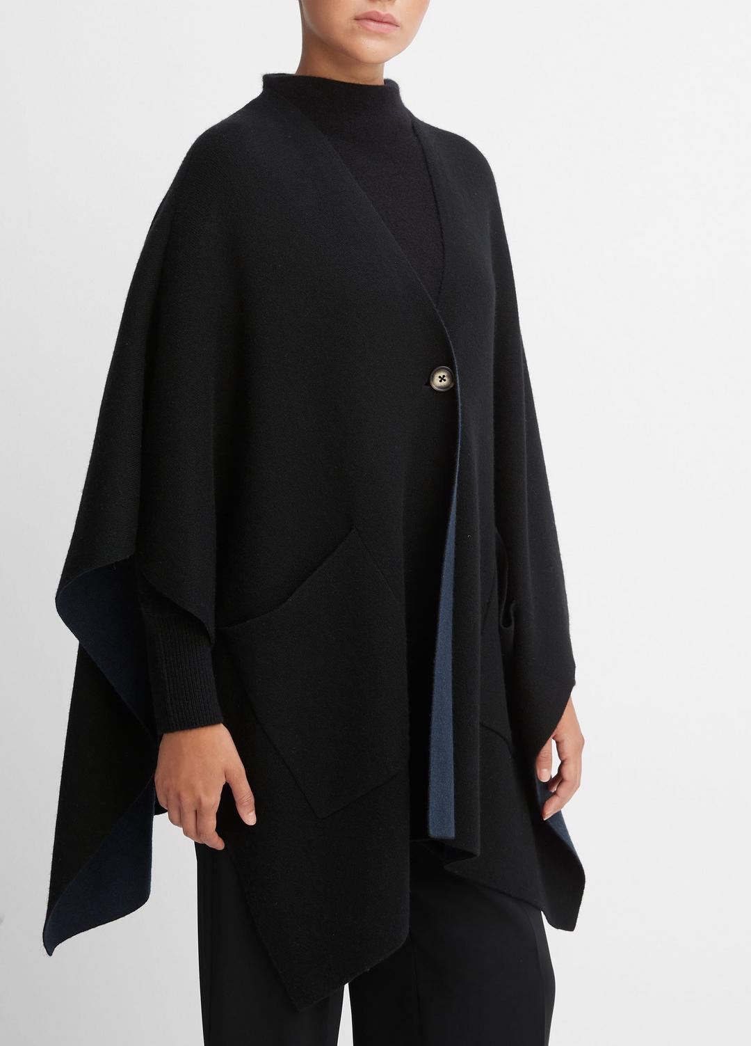 VINCE Women Wool and Cashmere Double-Face Cape in Sweaters