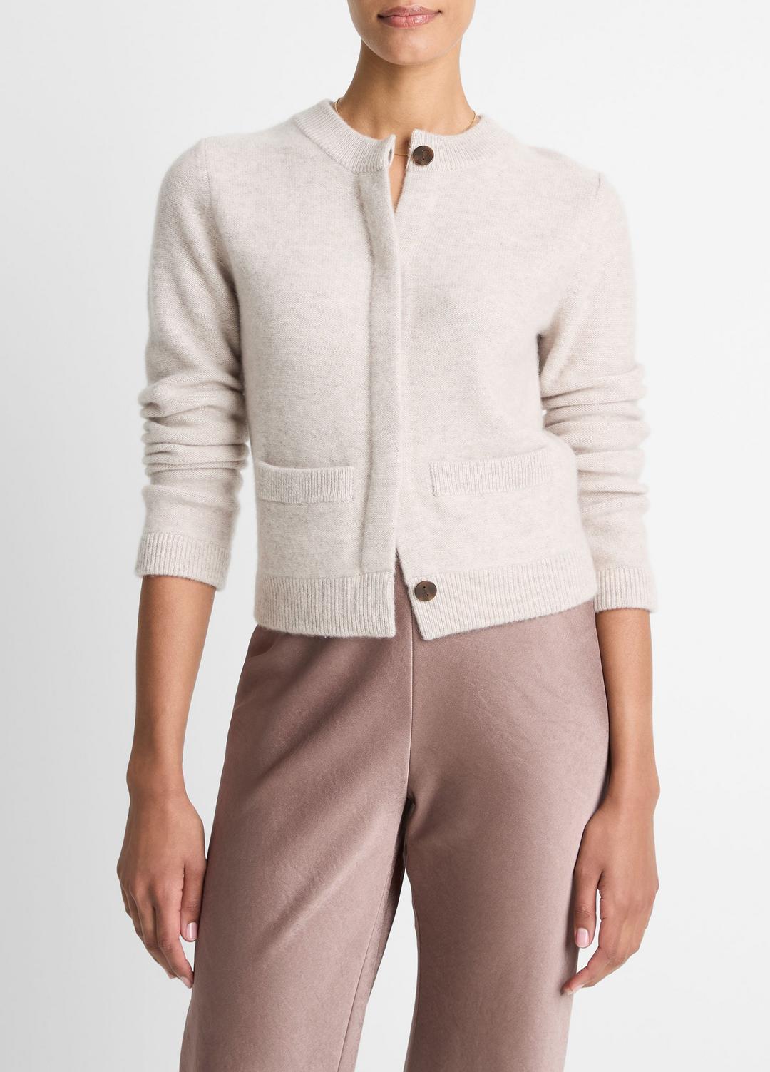 VINCE Women Plush Cashmere Shrunken Cardigan in Cardigans