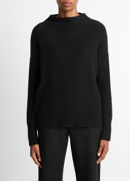 VINCE Women Plush Cashmere Funnel-Neck Sweater in Turtleneck