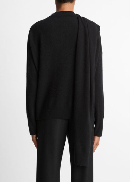 VINCE Women Draped-Shawl Wool-Cashmere Sweater in Turtleneck