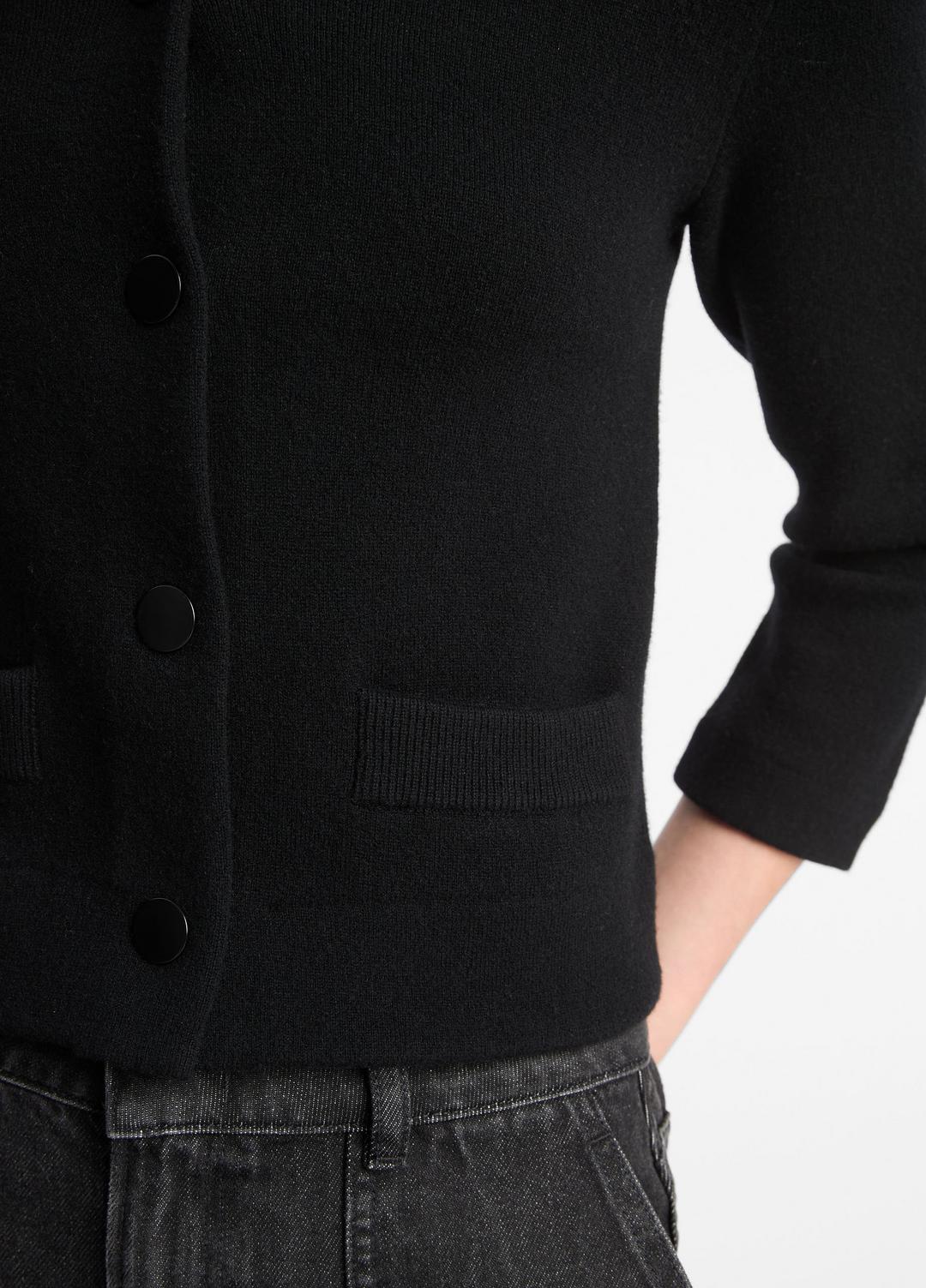 VINCE Women Wool-Blend Shrunken Snap Cardigan in Cardigans