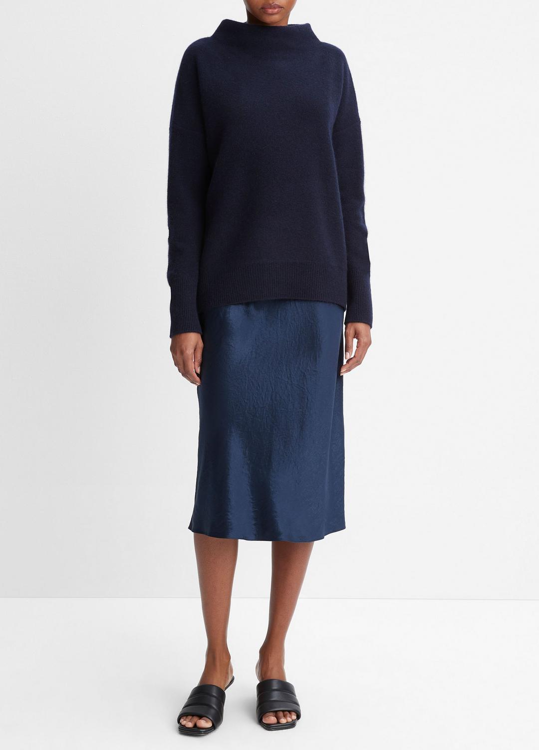VINCE Women Plush Cashmere Funnel-Neck Sweater in Turtleneck