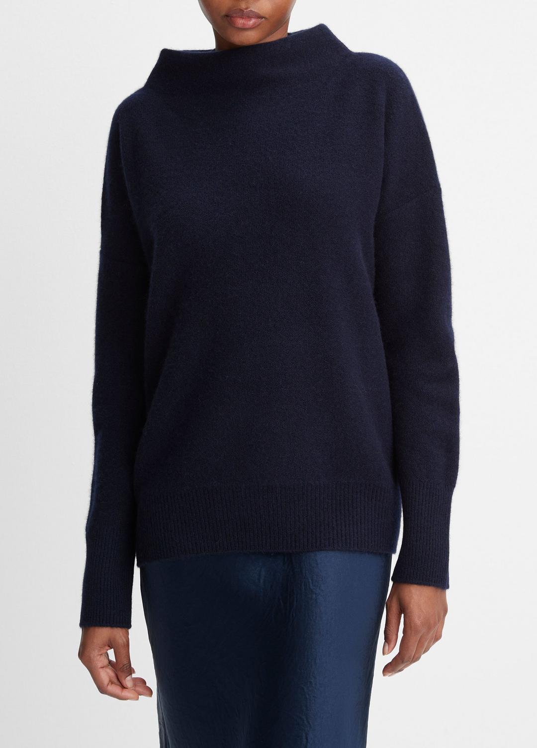 VINCE Women Plush Cashmere Funnel-Neck Sweater in Turtleneck