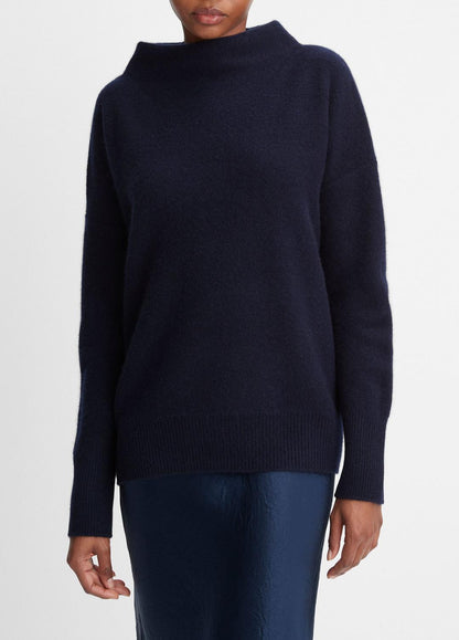 VINCE Women Plush Cashmere Funnel-Neck Sweater in Turtleneck