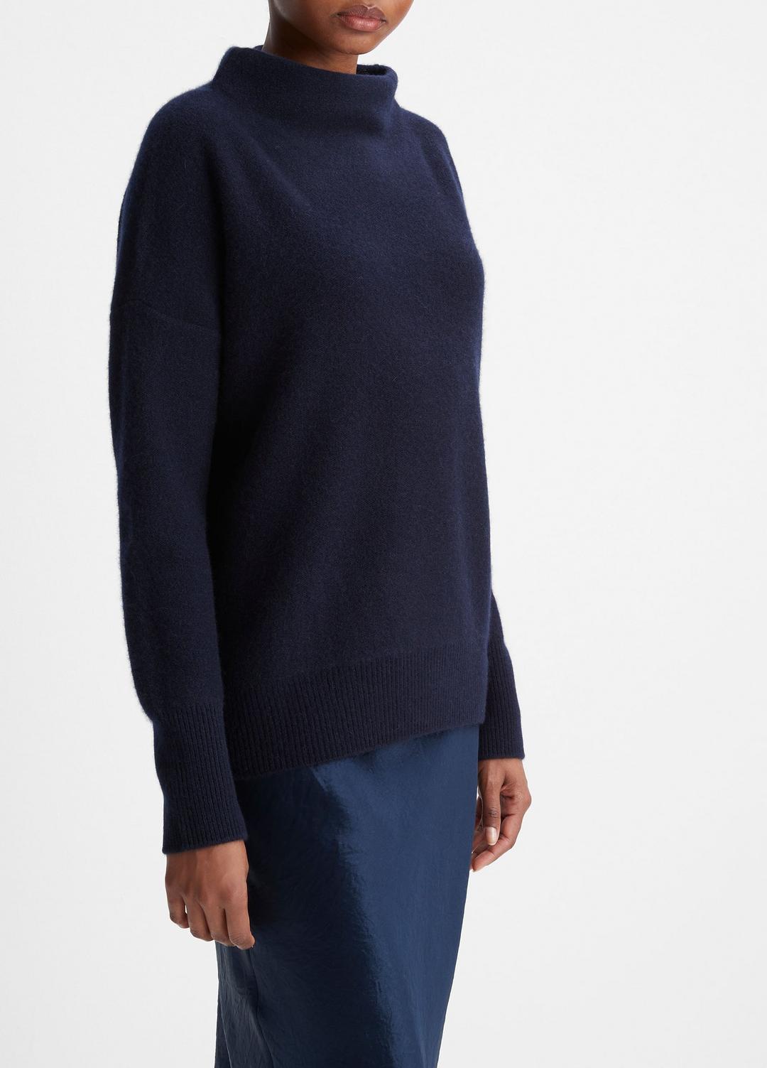 VINCE Women Plush Cashmere Funnel-Neck Sweater in Turtleneck