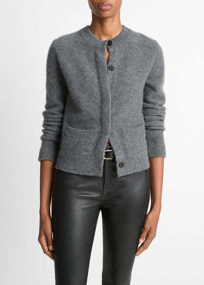 VINCE Women Plush Cashmere Shrunken Cardigan in Cardigans