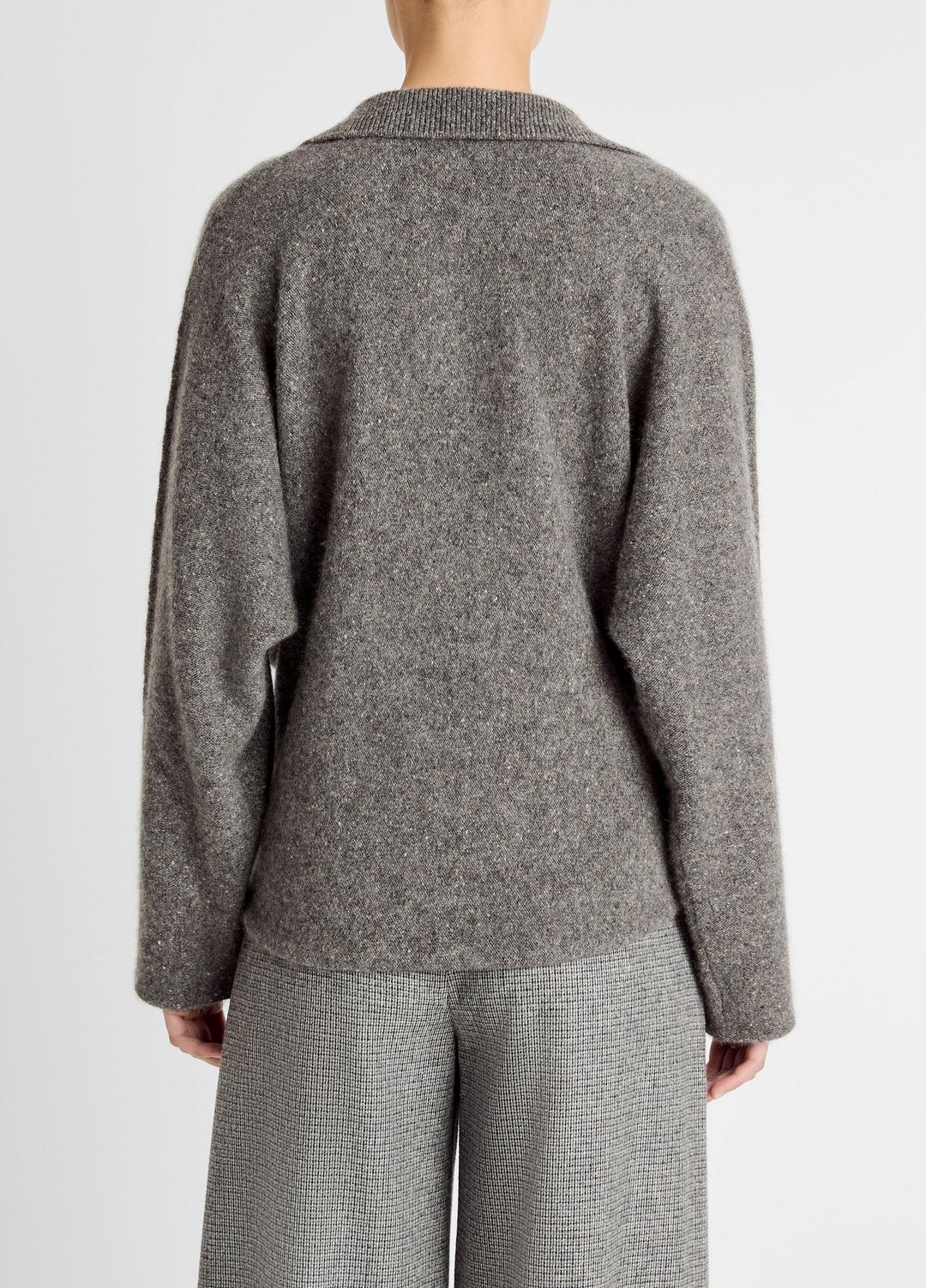 VINCE Women Donegal Plush Cashmere Dolman-Sleeve Polo Sweater in Cashmere