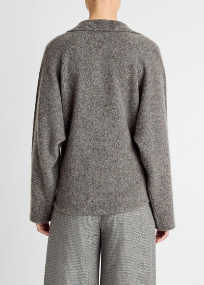 VINCE Women Donegal Plush Cashmere Dolman-Sleeve Polo Sweater in Cashmere