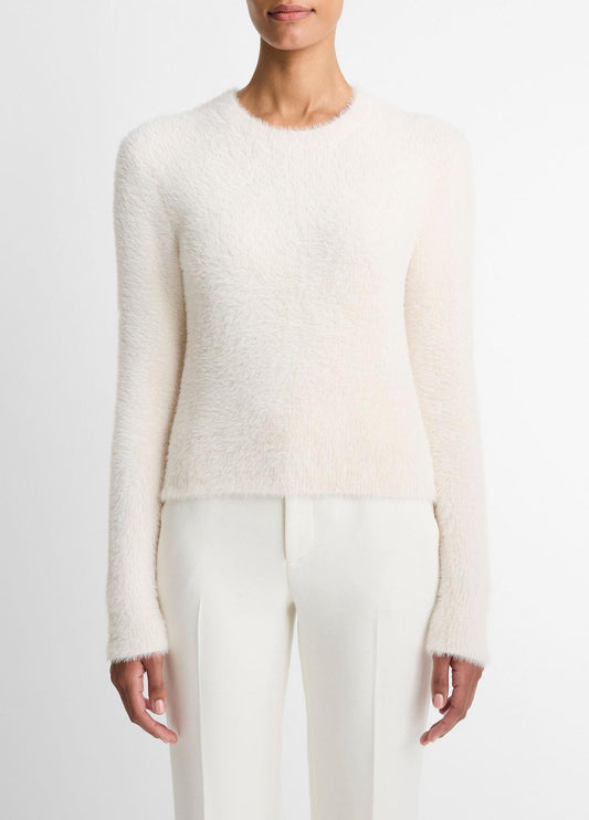 VINCE Women Eyelash Crew Neck Sweater in Crew Neck