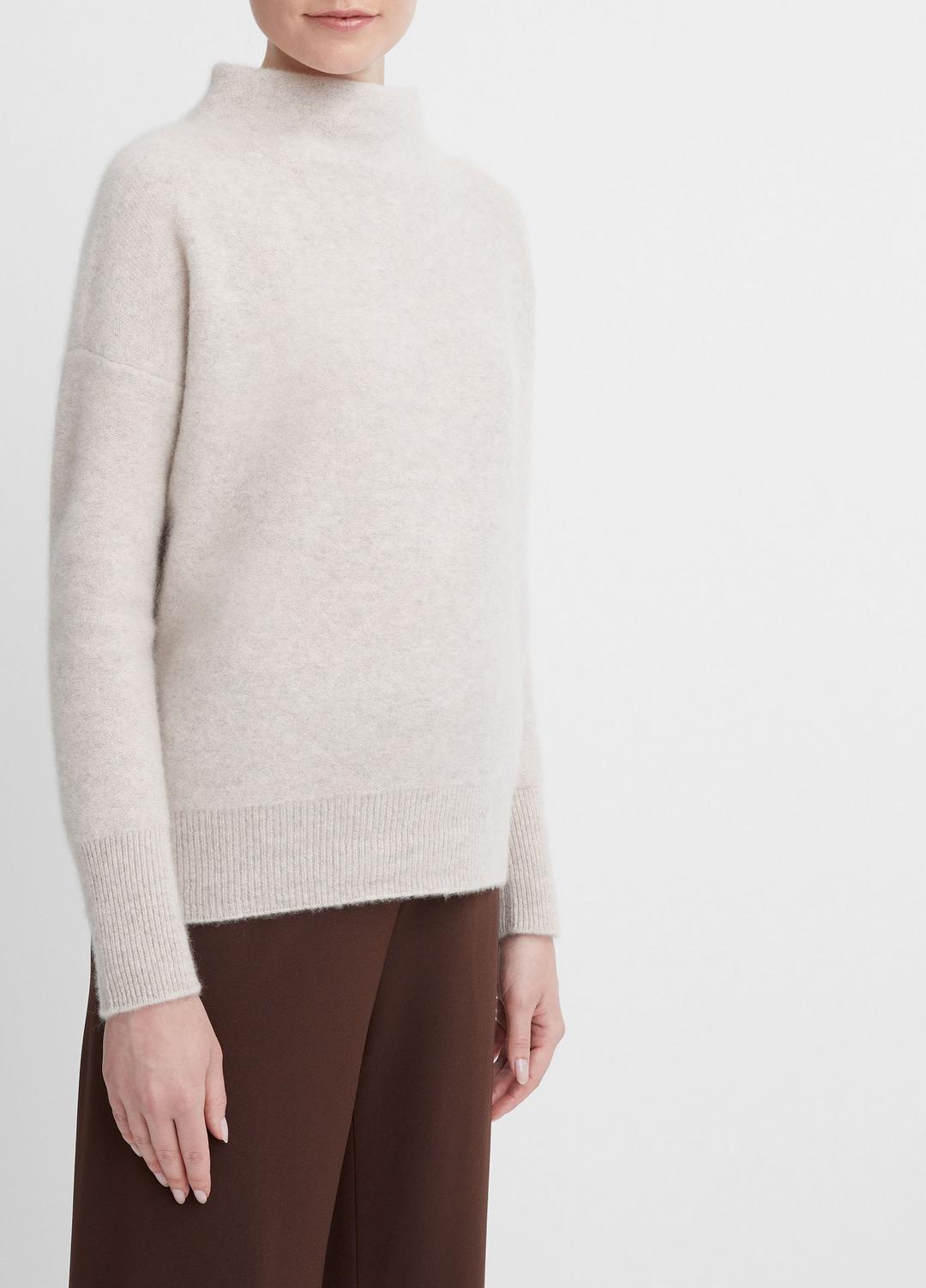 VINCE Women Plush Cashmere Funnel-Neck Sweater in Turtleneck