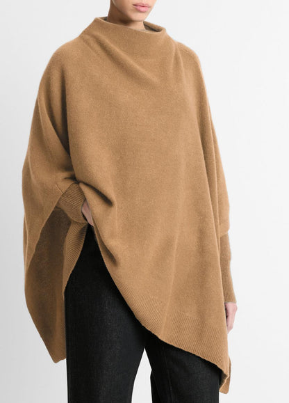 VINCE Women Merino Wool-Cashmere Funnel-Neck Poncho in Accessories